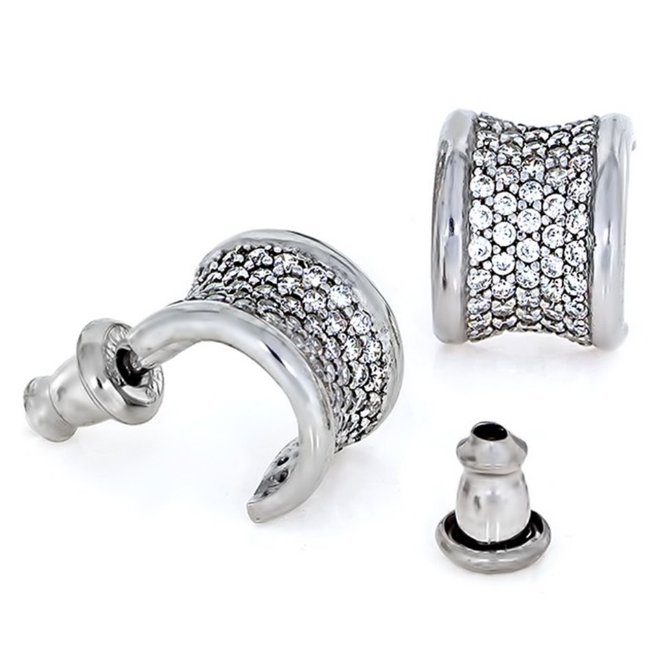 Сережки 849 цирконій білий Rh Timofeev