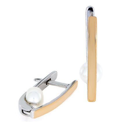 Сережки 853 перлина біла Rh Timofeev