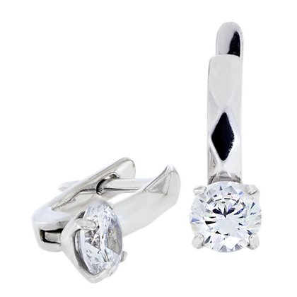 Сережки 889 цирконій білий Rh Timofeev