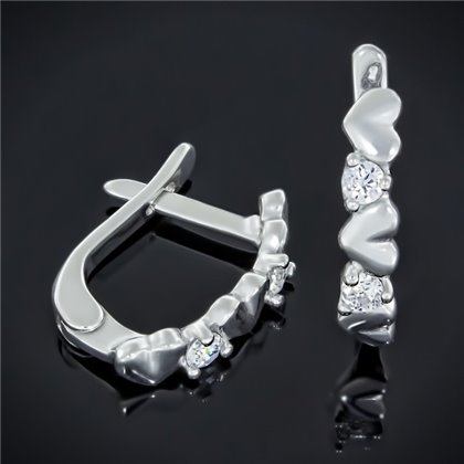 Сережки 532 цирконій білий Rh Timofeev