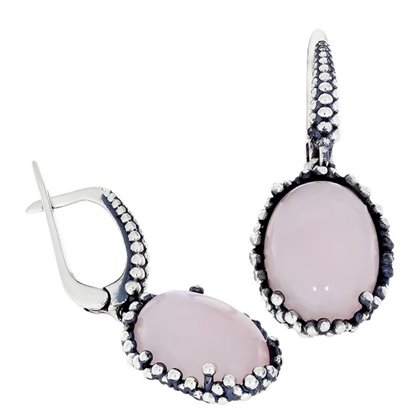 Сережки 837 кварц рожевий Timofeev