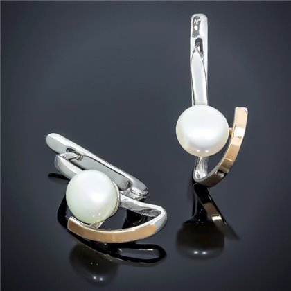 Сережки 551 перлина біла Rh Timofeev