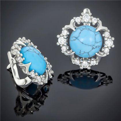 Сережки 550 бірюза імітація Rh Timofeev