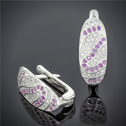 Сережки 542 біло червоні Rh Timofeev