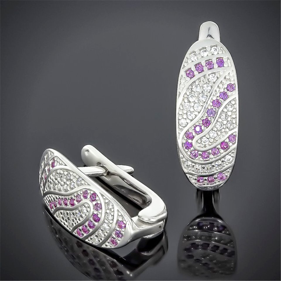 Сережки 542 біло червоні Rh Timofeev