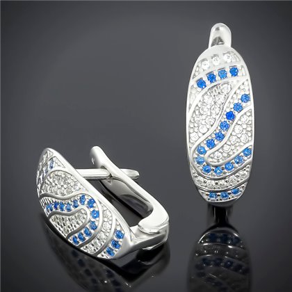 Сережки 542 біло голубі Rh Timofeev