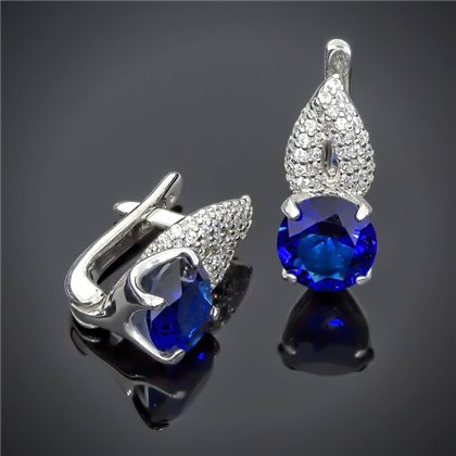 Сережки 512(2) альпініт синій Rh Timofeev