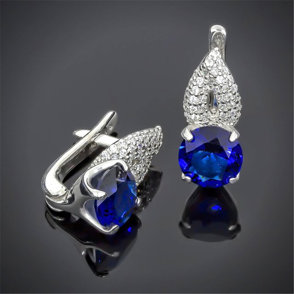 Сережки 512(2) альпініт синій Rh Timofeev