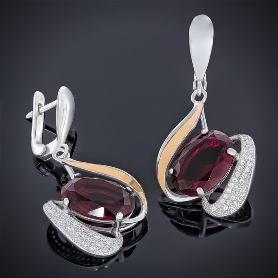 Сережки 509 альпініт червоний Rh Timofeev