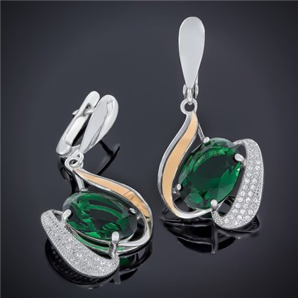 Сережки 509 альпініт зелений Rh Timofeev