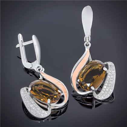 Сережки 509 альпініт коричневий Rh Timofeev