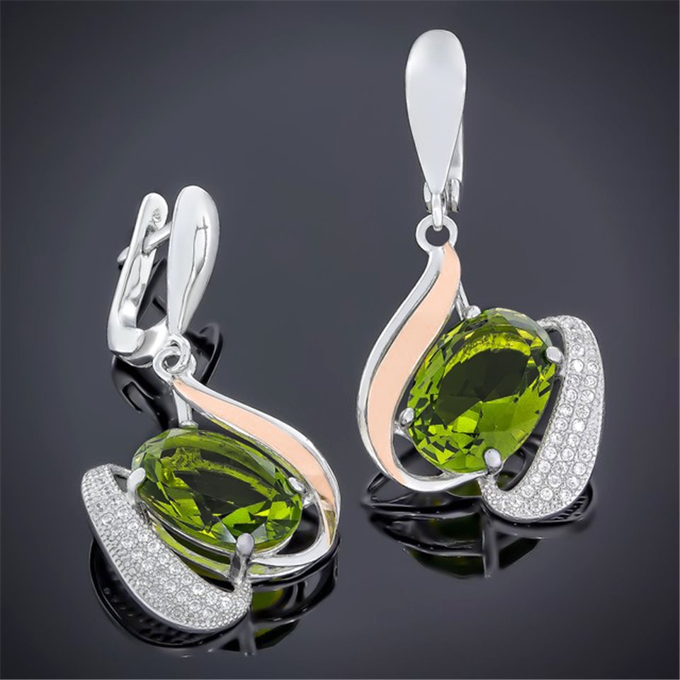 Сережки 509 альпініт олива Rh Timofeev