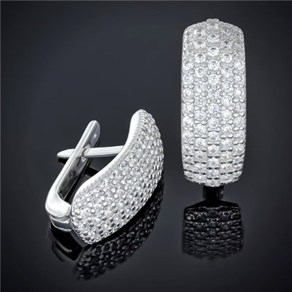 Сережки 505 цирконій білий Rh Timofeev