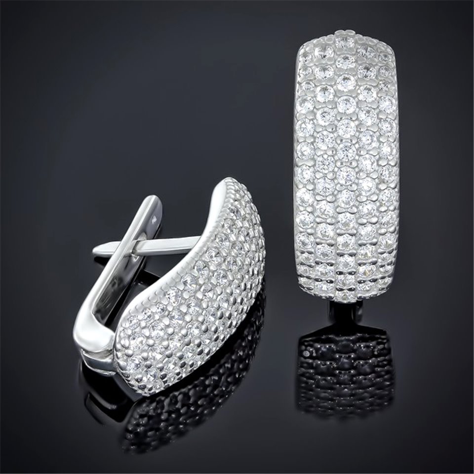 Сережки 505 цирконій білий Rh Timofeev