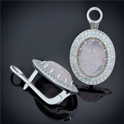 Сережки 476 кварц рожевий імітація Rh Timofeev