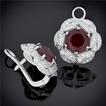 Сережки 454 альпініт червоний Rh Timofeev