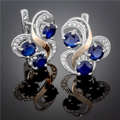 Сережки 246 альпініт синій Rh Timofeev