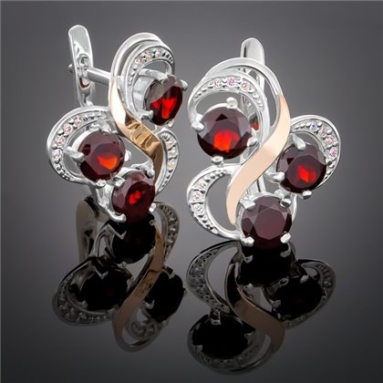 Сережки 246 гранат Rh Timofeev