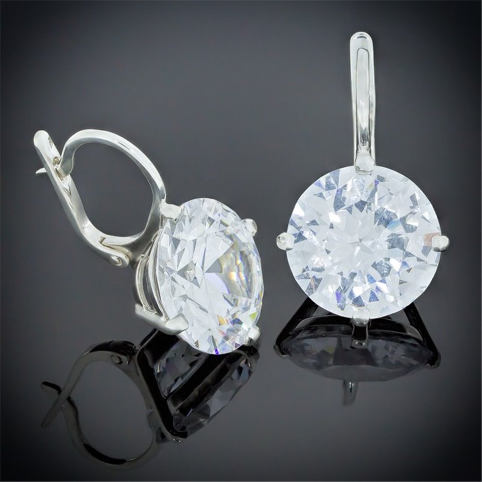 Сережки 129 білий Rh Timofeev