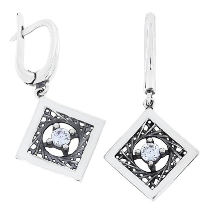 Сережки 902 цирконій білий Timofeev