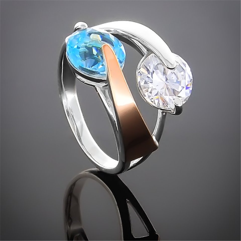 Перстень 149 топаз/цирконій Rh Timofeev