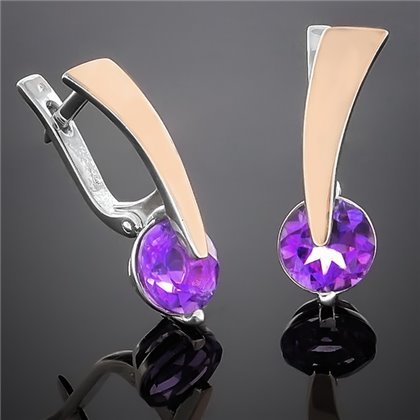 Сережки 149 аметист Rh Timofeev