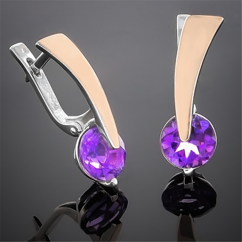 Сережки 149 аметист Rh Timofeev