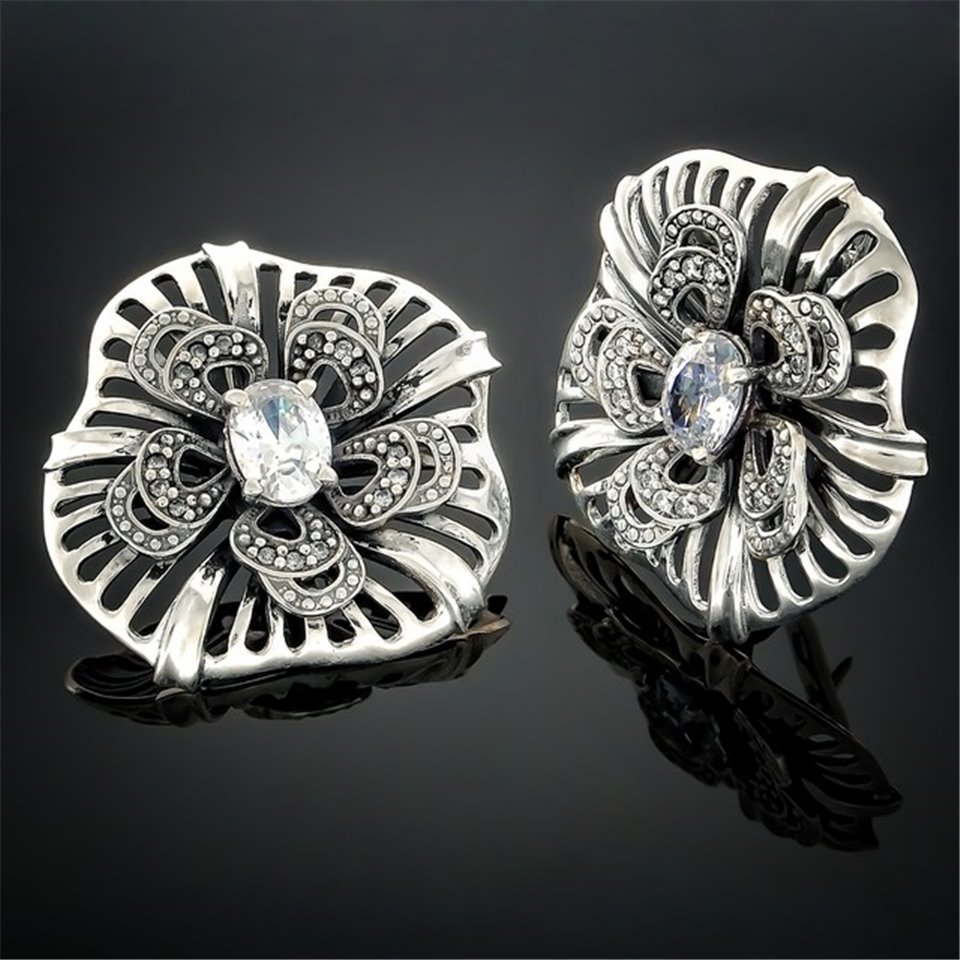 Сережки 161 цирконій бiлий Timofeev