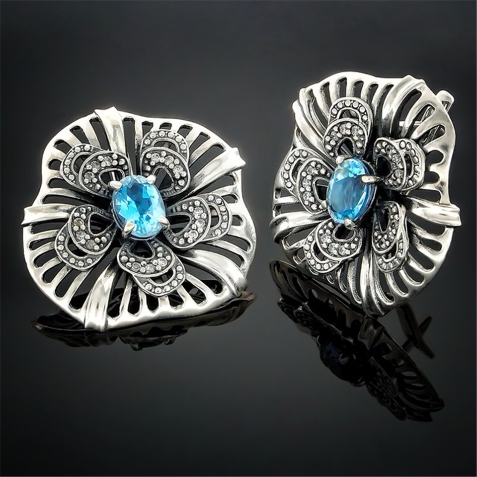 Сережки 161 топаз Timofeev