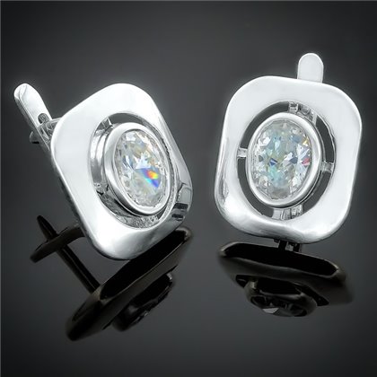 Сережки 175 цирконій білий Rh Timofeev