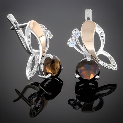 Сережки 177 раухтопаз Rh Timofeev