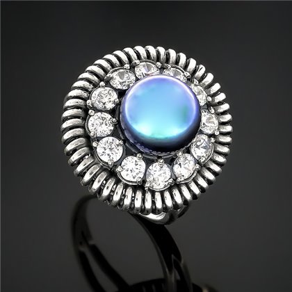 Перстень 162 перлина чорна Timofeev