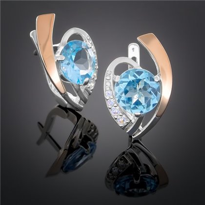 Сережки 179 топаз Rh Timofeev