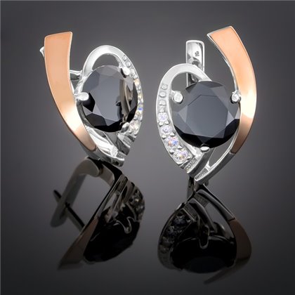 Сережки 179 цирконій чорний Rh Timofeev