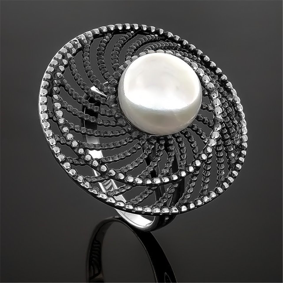 Перстень 166 перлина бiла Timofeev