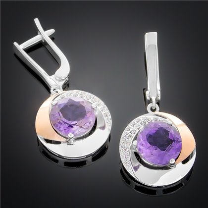 Сережки 189 аметист Rh Timofeev