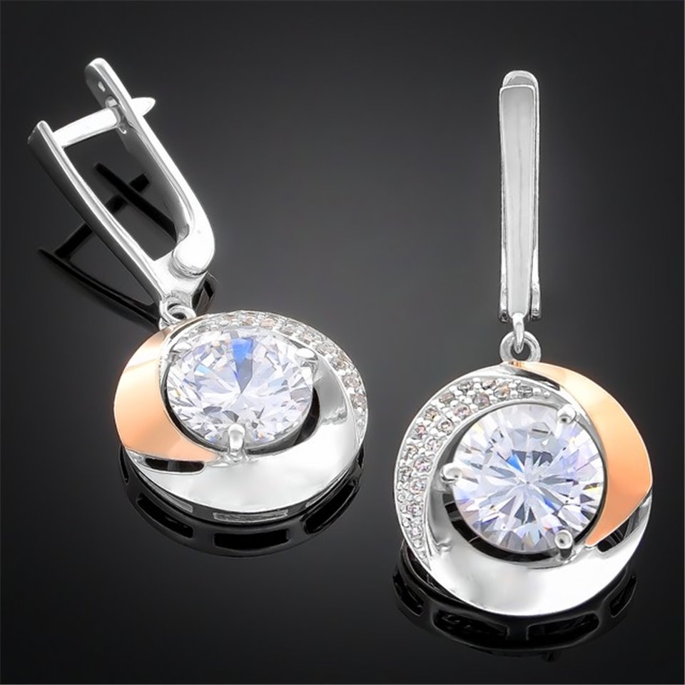 Сережки 189 цирконій білий Rh Timofeev