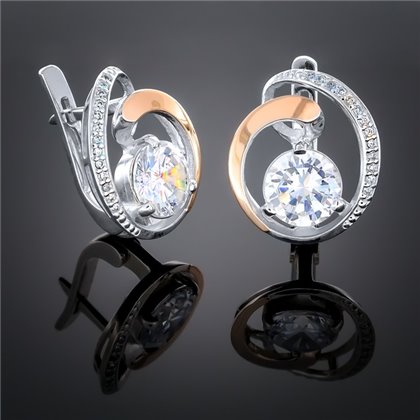 Сережки 192 цирконій білий Rh Timofeev