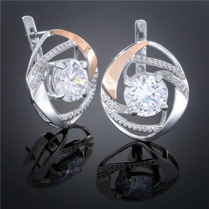 Сережки 194 цирконій білий Rh Timofeev