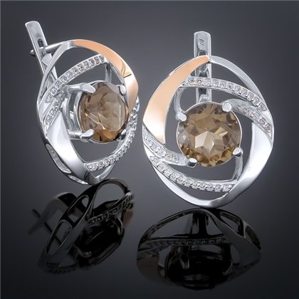 Сережки 194 раухтопаз Rh Timofeev