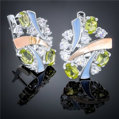 Сережки 195 хризоліт Rh Timofeev