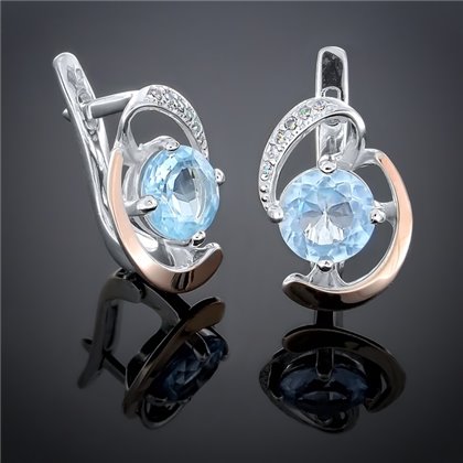 Сережки 234 топаз Rh Timofeev