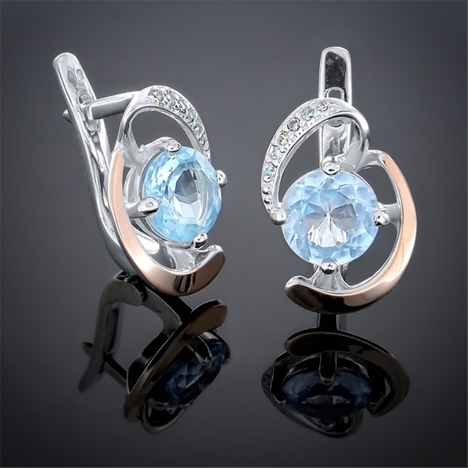 Сережки 234 топаз Rh Timofeev