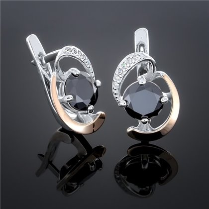Сережки 234 цирконій чорний Rh Timofeev