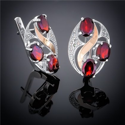 Сережки 248 гранат Rh Timofeev