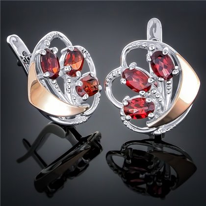 Сережки 263 гранат Rh Timofeev