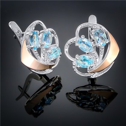 Сережки 263 топаз Rh Timofeev