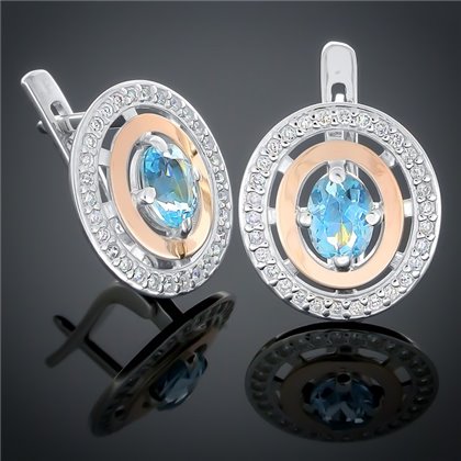 Сережки 272 топаз Rh Timofeev