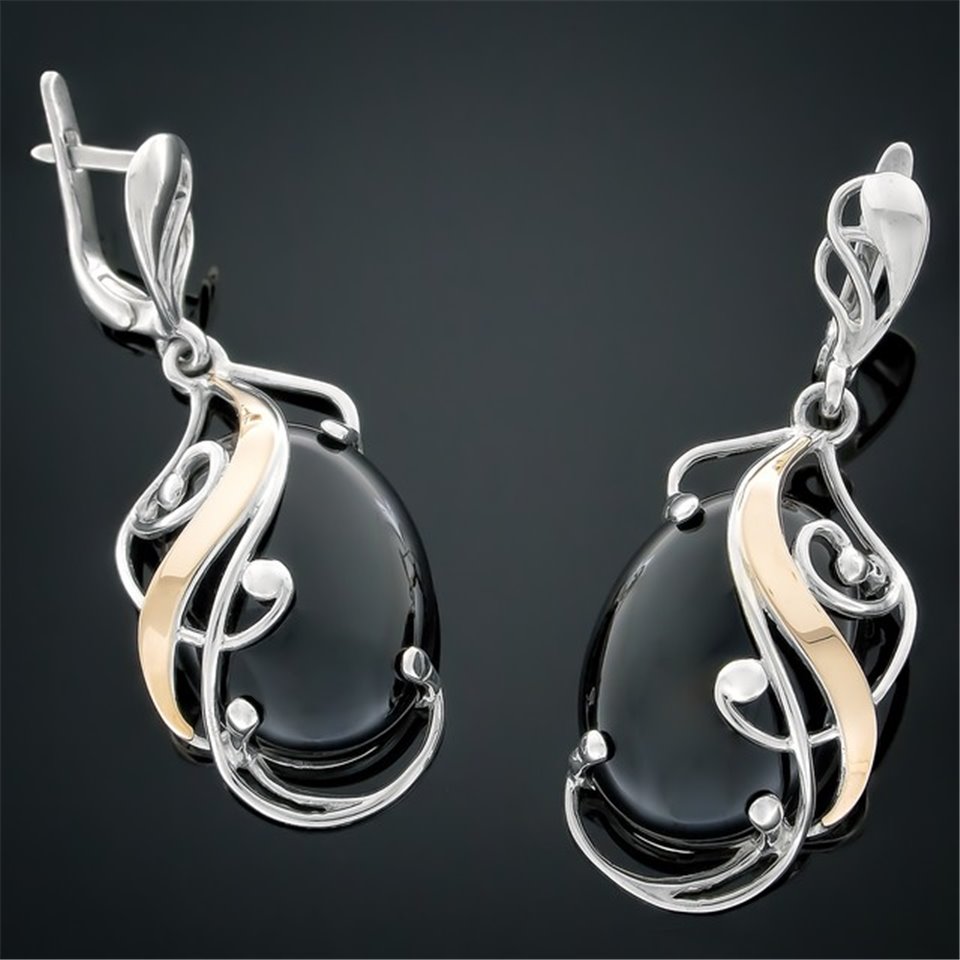 Сережки 295 онікс Rh Timofeev