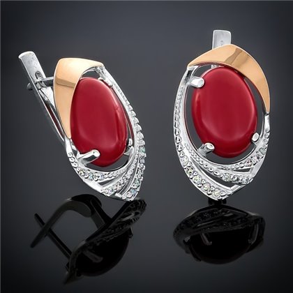 Сережки 305 корал Rh Timofeev